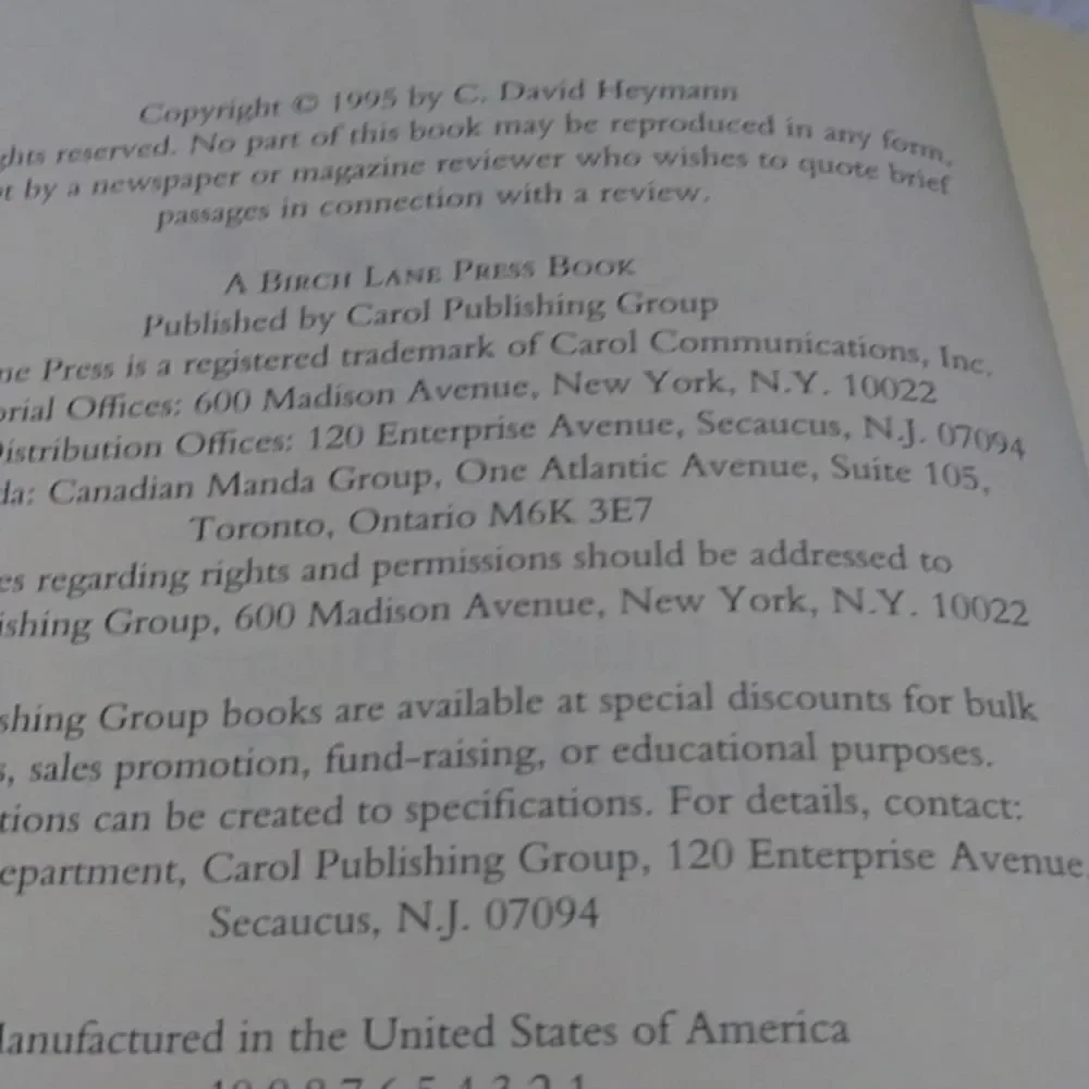 A Birch Lane Press Book david heymann